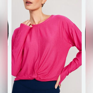 Old Navy active cloud 94 soft go-dry berry fine front twist athletic top 4X
